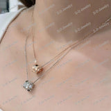 925 Silver Rose Bee My Love Paris Honeycomb Necklace Women Jewelry