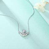 V-Shaped Diamond Clavicle Chain with Zircon Pendant