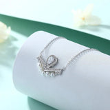 V-Shaped Diamond Clavicle Chain with Zircon Pendant