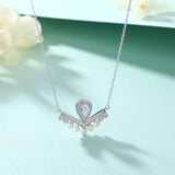 V-Shaped Diamond Clavicle Chain with Zircon Pendant