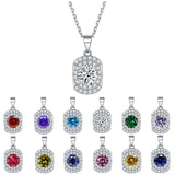 S925 Silver Necklace Colorful Treasure Pendant Zircon December Birthstone