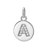 925 Silver Round 26 Letter CZ Pendant for Women Wedding