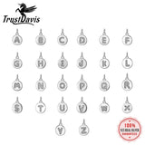 925 Silver Round 26 Letter CZ Pendant for Women Wedding