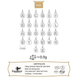 925 Silver Round 26 Letter CZ Pendant for Women Wedding