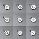 925 Silver Round 26 Letter CZ Pendant for Women Wedding