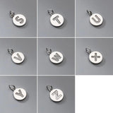 925 Silver Round 26 Letter CZ Pendant for Women Wedding