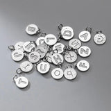 925 Silver Round 26 Letter CZ Pendant for Women Wedding