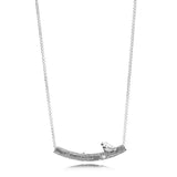 XIAOYI Zircon Curved Long Bird Branches Rainbow Necklace