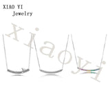 XIAOYI Zircon Curved Long Bird Branches Rainbow Necklace