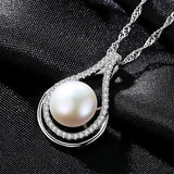 Sterling Silver Pearl Pendant Necklace for Women Party Fine Jewelry
