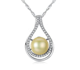 Sterling Silver Pearl Pendant Necklace for Women Party Fine Jewelry
