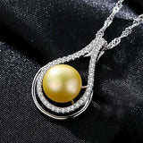 Sterling Silver Pearl Pendant Necklace for Women Party Fine Jewelry