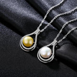 Sterling Silver Pearl Pendant Necklace for Women Party Fine Jewelry