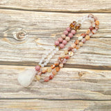 Agate Rhodonite Rose Quartz Pendant Bohemia Necklace