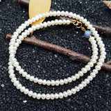 Aurora Labradorite Freshwater Pearl Choker Necklace 925 Sterling Silver