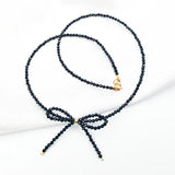 Spinel Bowknot Necklace 925 Silver 18K Plated Choker
