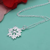 925 Sterling Silver Snowflake Pendant Necklace Delicate Choker Charm