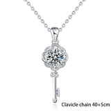 925 Silver Mosson Drill Pendant Key Necklace