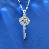 925 Silver Mosson Drill Pendant Key Necklace