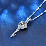 925 Silver Mosson Drill Pendant Key Necklace
