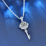 925 Silver Mosson Drill Pendant Key Necklace
