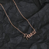 925 Sterling Silver PEACE Necklace Silver Light Jewelry