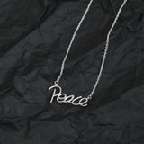 925 Sterling Silver PEACE Necklace Silver Light Jewelry