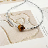Tiger's Eye Silver Hematite Choker Necklace