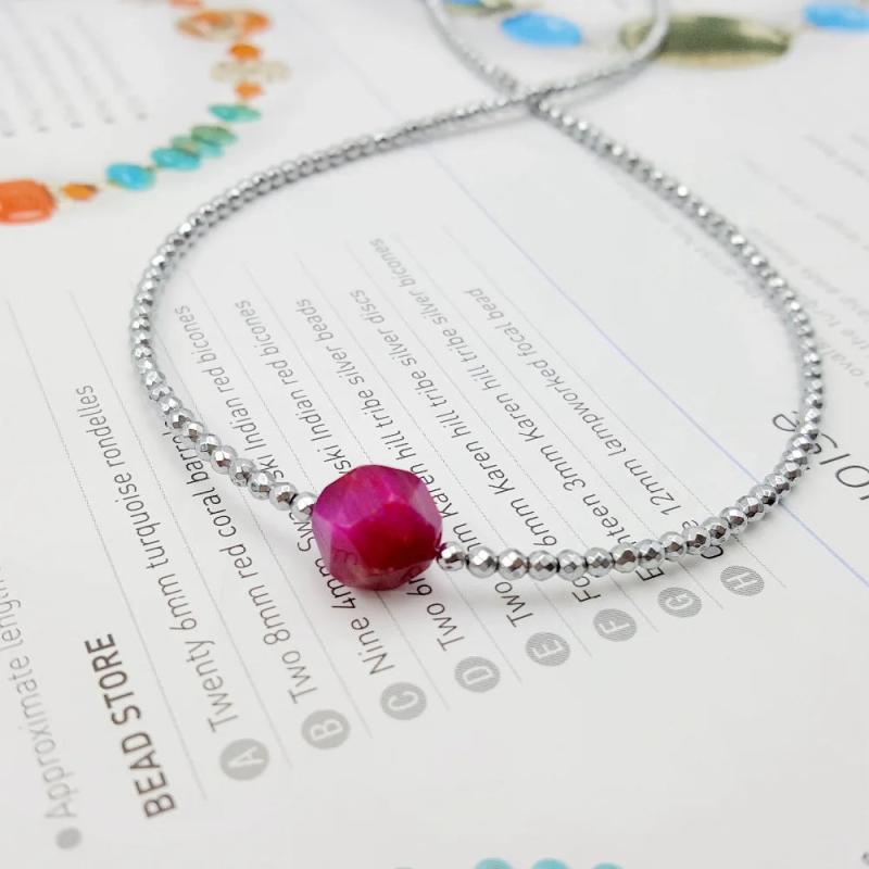 Tiger's Eye & Silver Hematite 925 Silver Choker Necklace