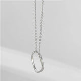 925 Silver Women Necklace Square Pendant Bridal Wedding Jewelry Gift