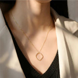 925 Silver Women Necklace Square Pendant Bridal Wedding Jewelry Gift