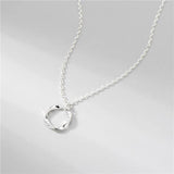 925 Sterling Silver Circle Pendant Necklace Wedding Jewelry