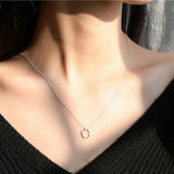 925 Sterling Silver Circle Pendant Necklace Wedding Jewelry
