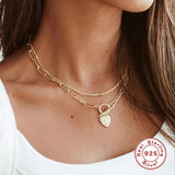 S925 Sterling Silver Love Star Moon Necklace High-end Birthday Gift