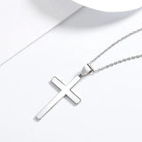 Men's Silver Cross Necklace Hiphop Gothic Style Pendant Gift