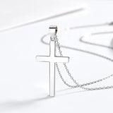 Men's Silver Cross Necklace Hiphop Gothic Style Pendant Gift