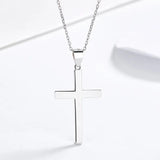 Men's Silver Cross Necklace Hiphop Gothic Style Pendant Gift