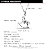 925 Silver Horse Pendant Necklace Choker Charm Jewelry Gift