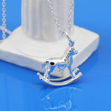 925 Silver Horse Pendant Necklace Choker Charm Jewelry Gift