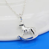 925 Silver Horse Pendant Necklace Choker Charm Jewelry Gift