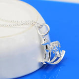 925 Silver Horse Pendant Necklace Choker Charm Jewelry Gift