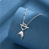 Silver Whale Tail Necklace Mermaid Fine Jewelry for Woman