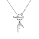 Silver Whale Tail Necklace Mermaid Fine Jewelry for Woman