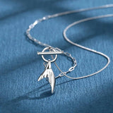 Silver Whale Tail Necklace Mermaid Fine Jewelry for Woman