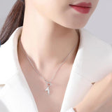 Silver Whale Tail Necklace Mermaid Fine Jewelry for Woman