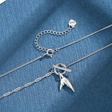 Silver Whale Tail Necklace Mermaid Fine Jewelry for Woman