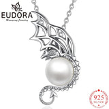 Eudora Dragon Necklace Shellfish Bead Pendant 925 Sterling Silver