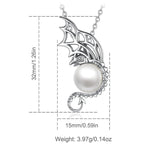 Eudora Dragon Necklace Shellfish Bead Pendant 925 Sterling Silver