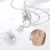 Eudora Dragon Necklace Shellfish Bead Pendant 925 Sterling Silver