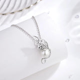 Eudora Dragon Necklace Shellfish Bead Pendant 925 Sterling Silver